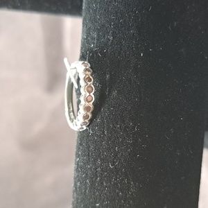 Thin Thai 925 Silver 4mm Band with Nine Tiny Amethyst Stones VG 7 Marked